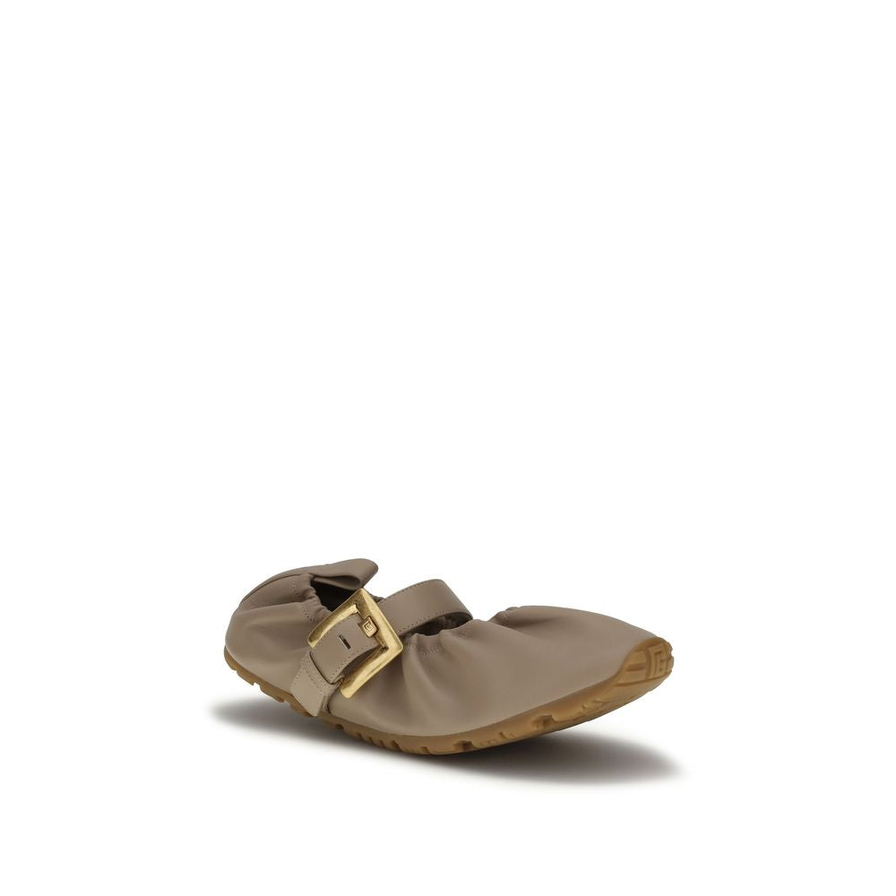 Buckled ballet flats