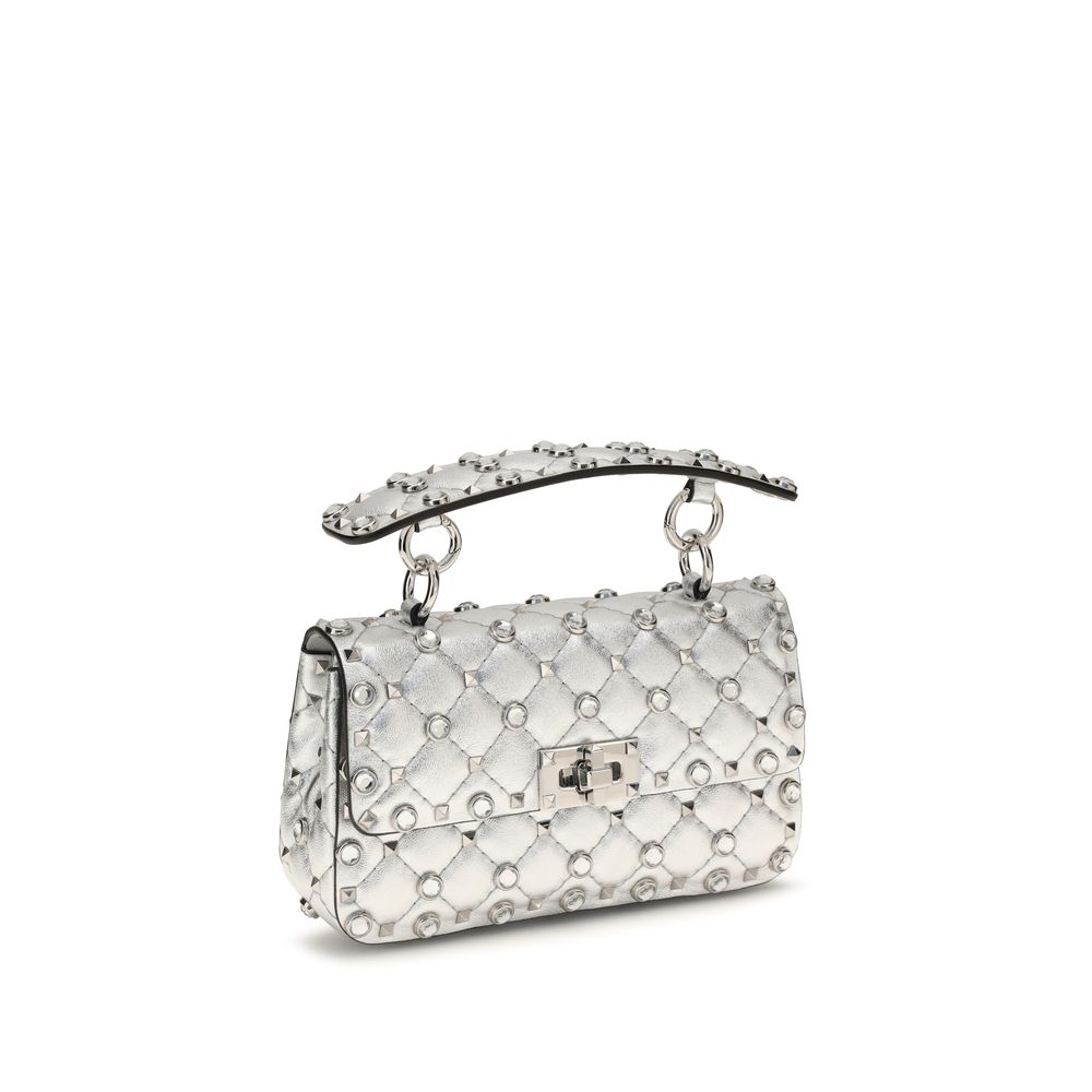 Borsa Rockstud Spike in pelle laminata