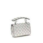 Borsa Rockstud Spike in pelle laminata