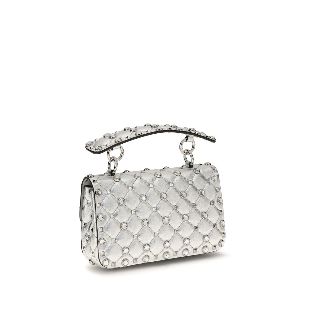 Borsa Rockstud Spike in pelle laminata