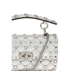Borsa Rockstud Spike in pelle laminata
