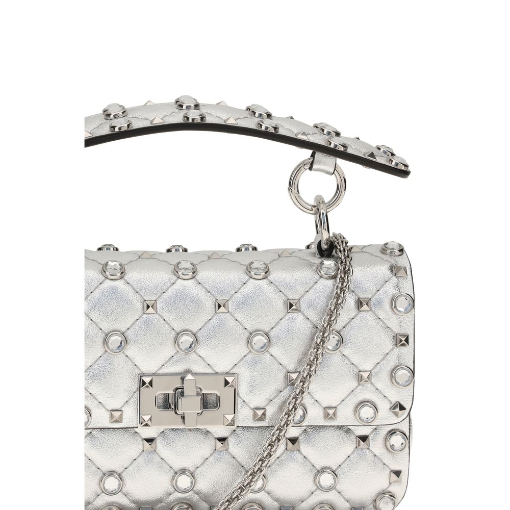 Borsa Rockstud Spike in pelle laminata