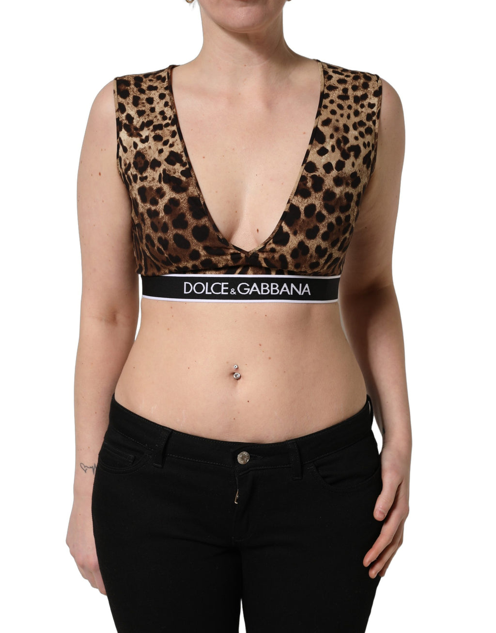 Crop top leopardato