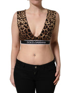 Crop top leopardato