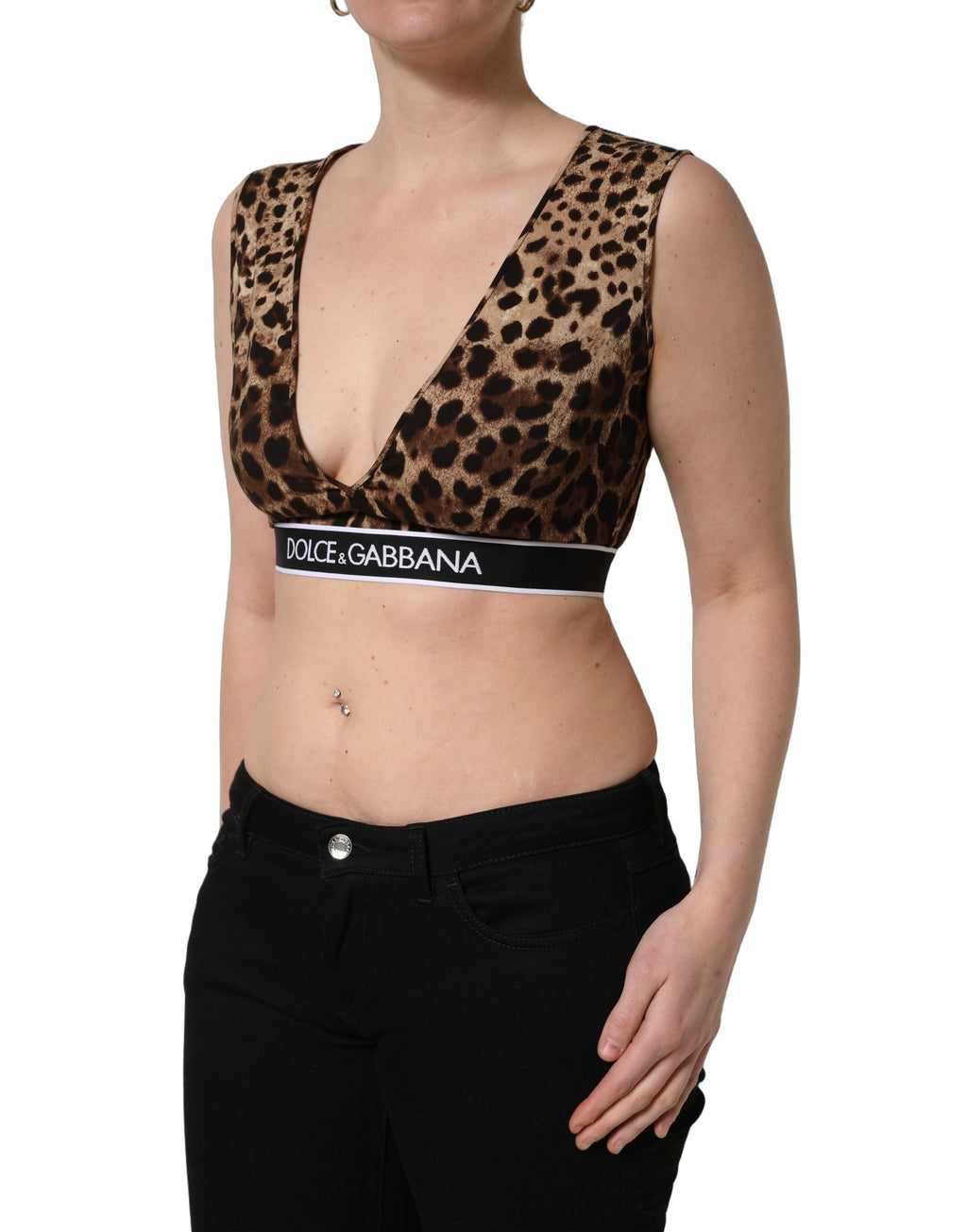 Crop top leopardato