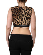 Crop top leopardato