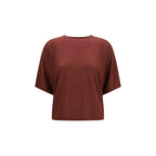 Maglione a maniche corte in cashmere e seta