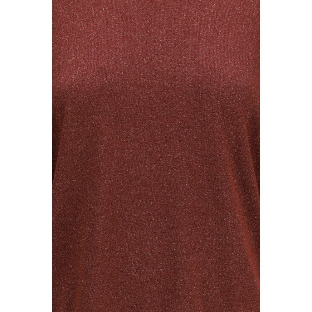 Maglione a maniche corte in cashmere e seta