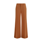 High-wasted flared cotton trousers