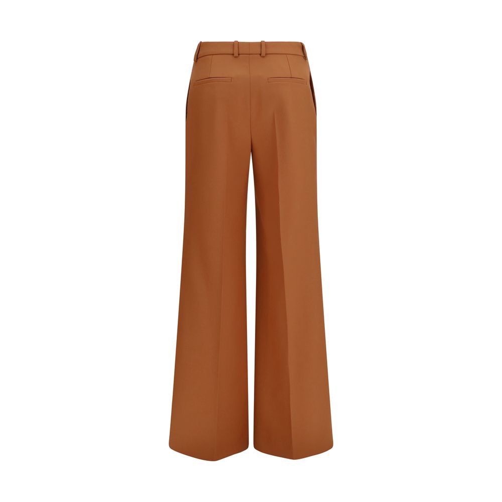 High-wasted flared cotton trousers