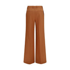 High-wasted flared cotton trousers