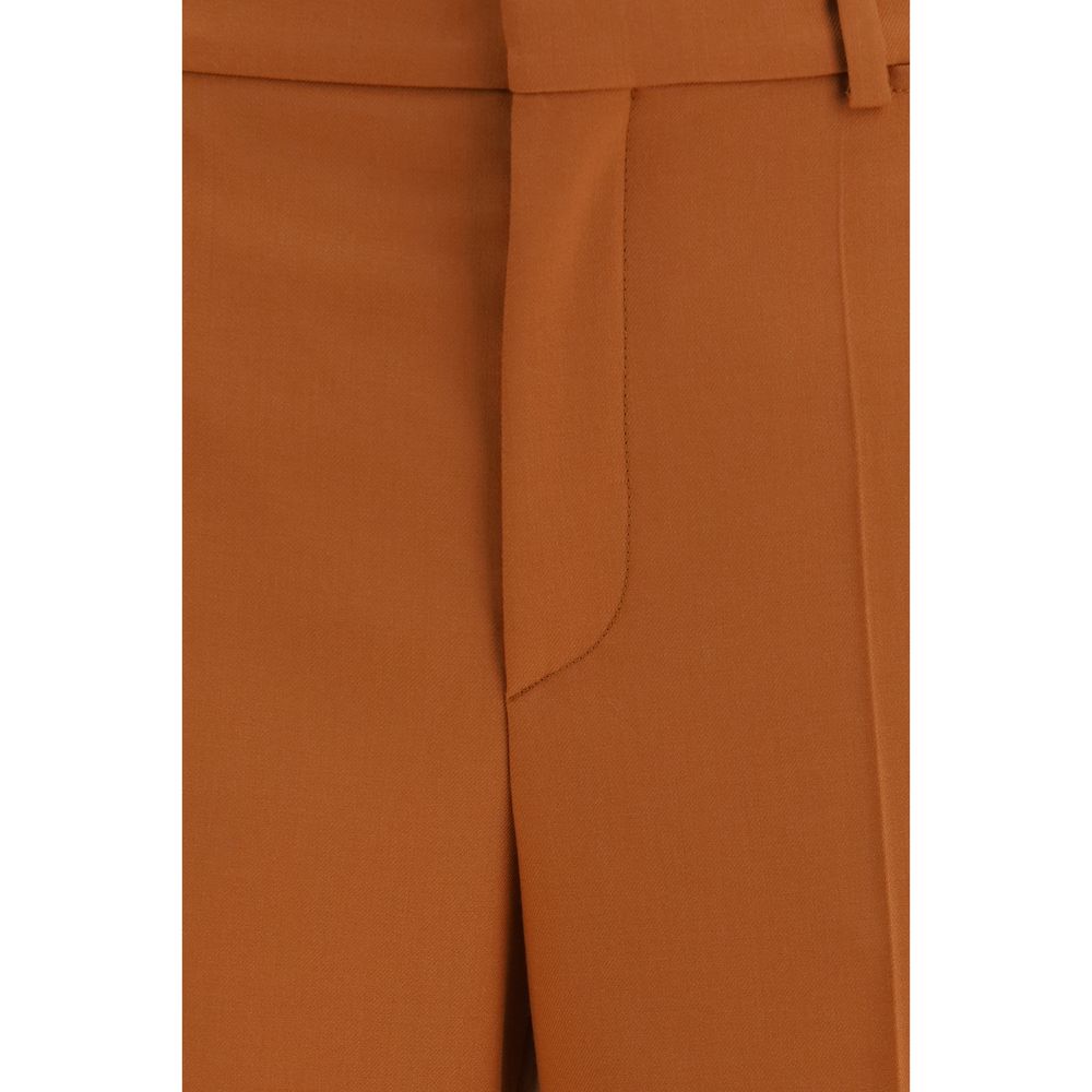 High-wasted flared cotton trousers