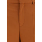 High-wasted flared cotton trousers