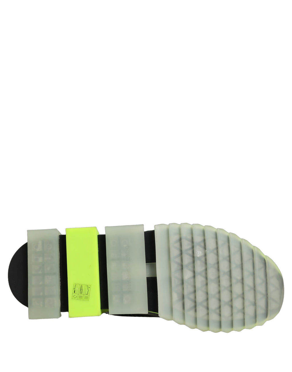 Sorrento black and fluorescent green sneakers