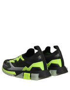 Sorrento black and fluorescent green sneakers