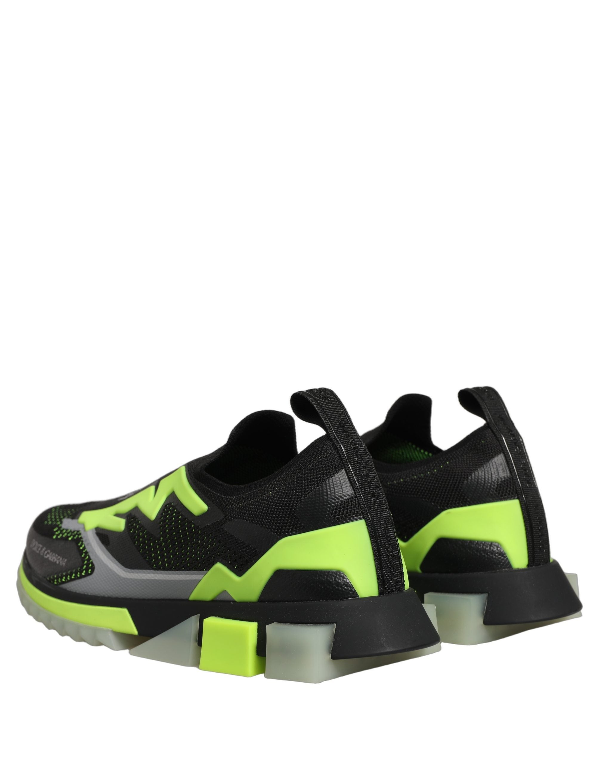 Sorrento black and fluorescent green sneakers