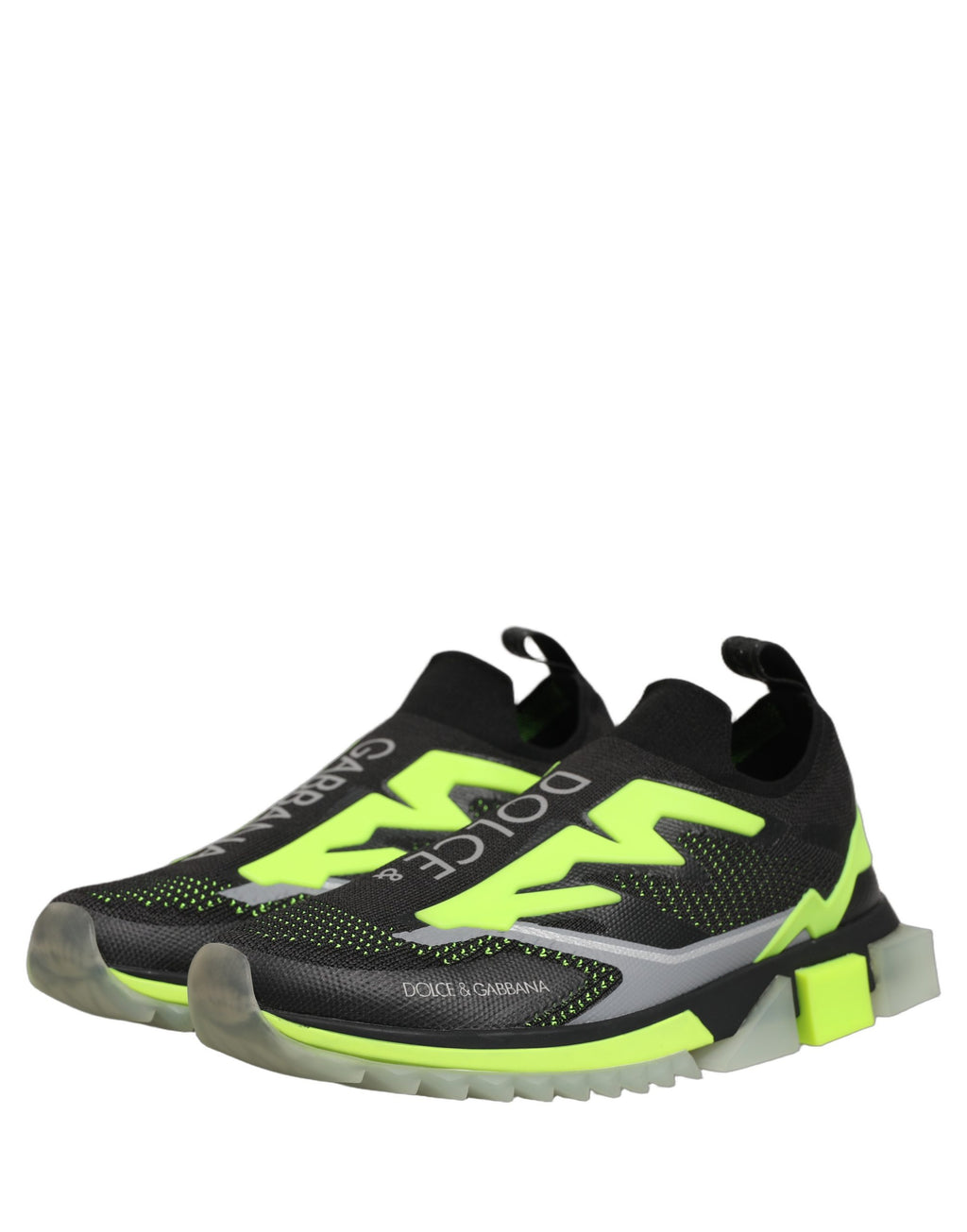 Sorrento black and fluorescent green sneakers
