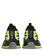 Sorrento black and fluorescent green sneakers