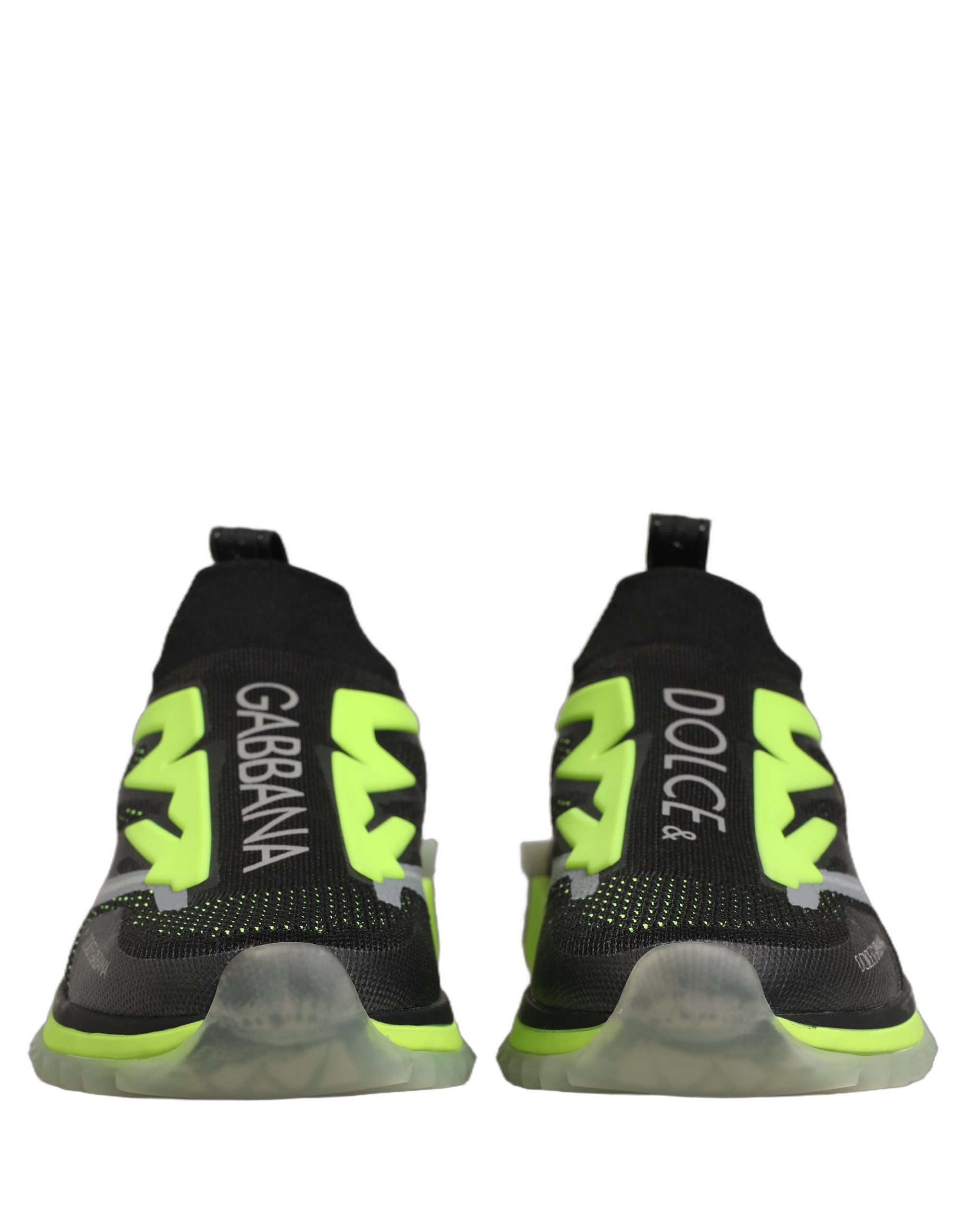 Sorrento black and fluorescent green sneakers