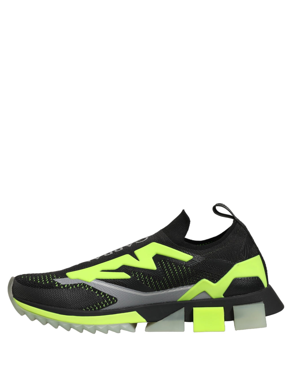 Sorrento black and fluorescent green sneakers