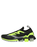 Sorrento black and fluorescent green sneakers