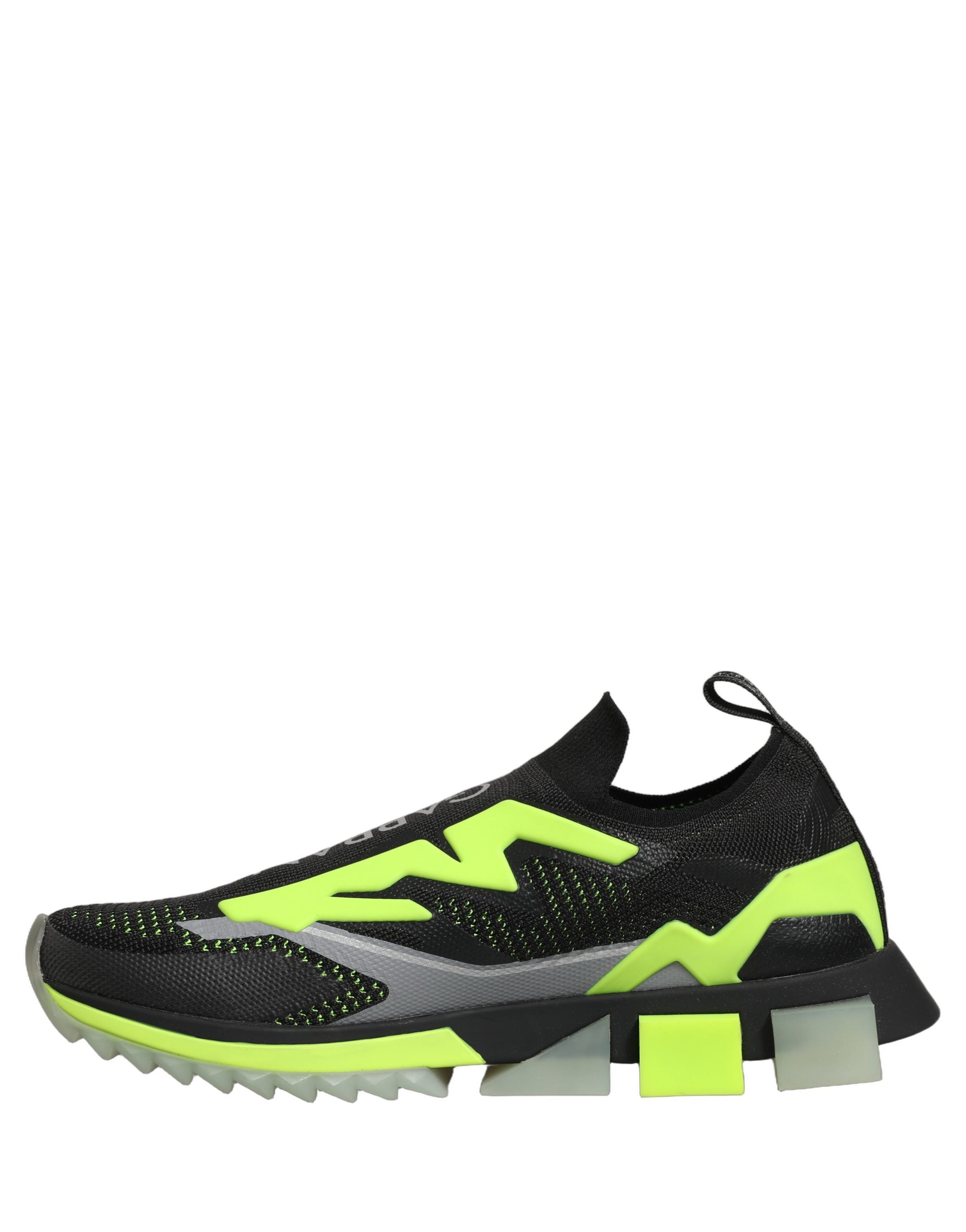 Sorrento black and fluorescent green sneakers