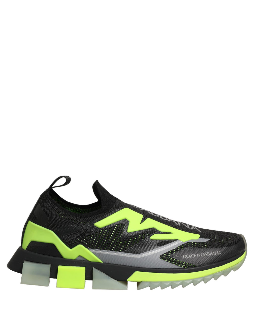 Sorrento black and fluorescent green sneakers