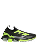 Sorrento black and fluorescent green sneakers