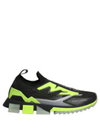 Sorrento black and fluorescent green sneakers
