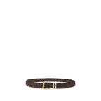 Leather belt with a woven pattern