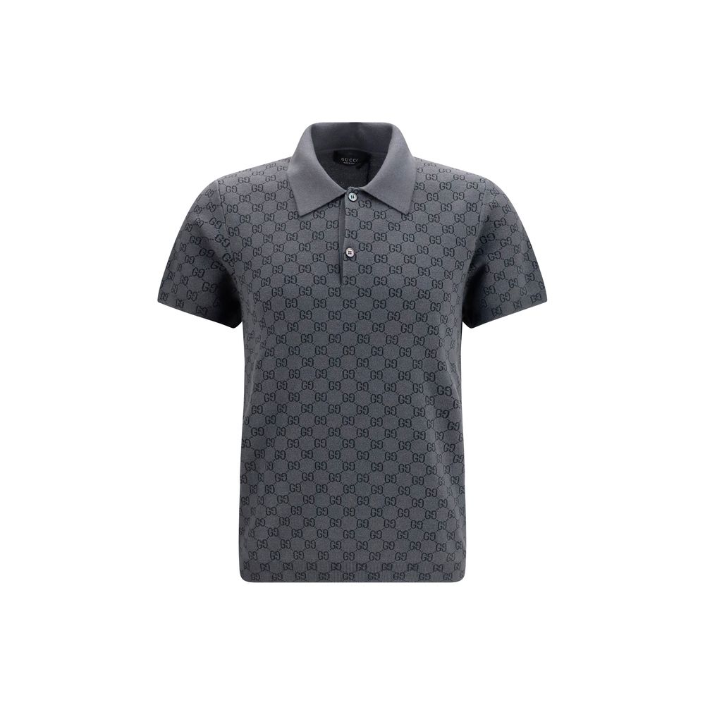 Polo in lana e seta con motivo GG