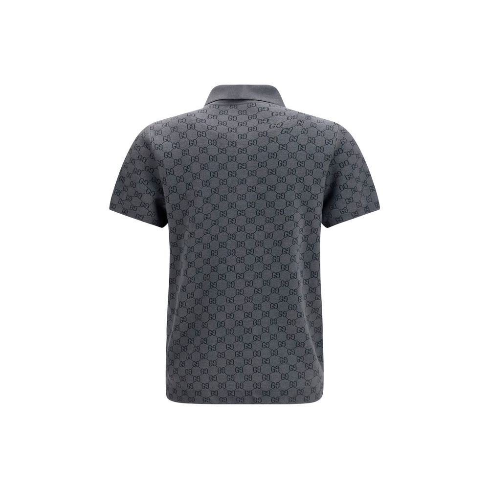 Polo in lana e seta con motivo GG