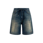 Drawstring denim shorts