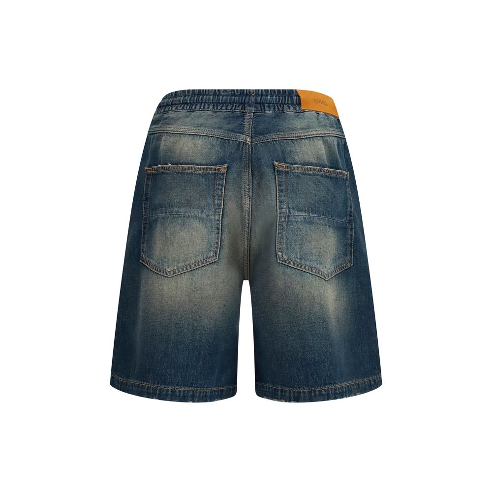 Drawstring denim shorts