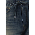 Drawstring denim shorts