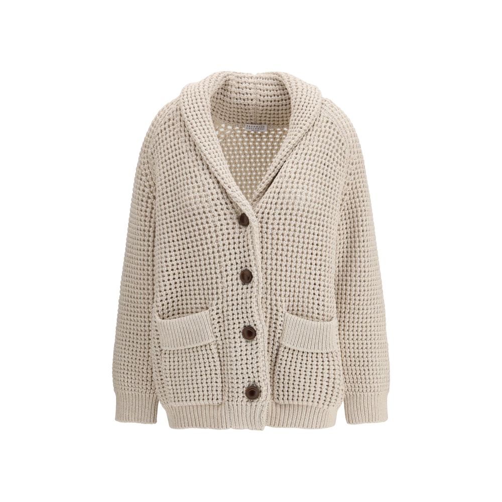 Cardigan beige in cotone