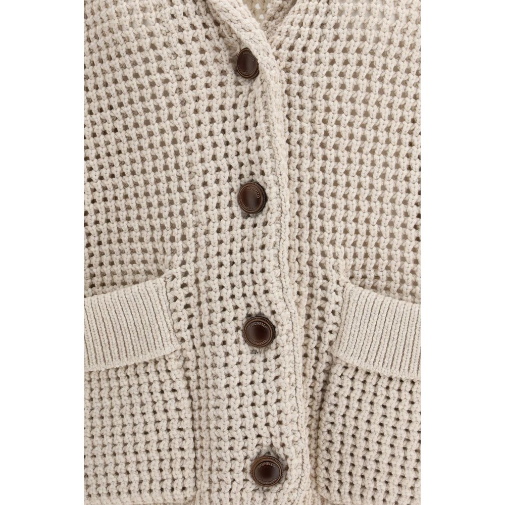 Cardigan beige in cotone