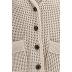 Cardigan beige in cotone