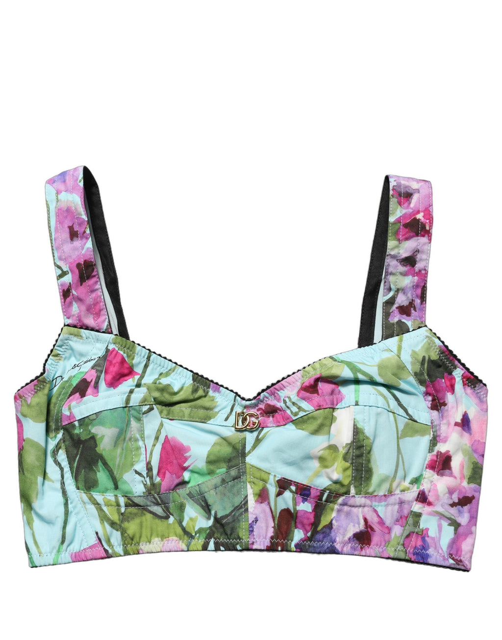 Top con stampa floreale con zip