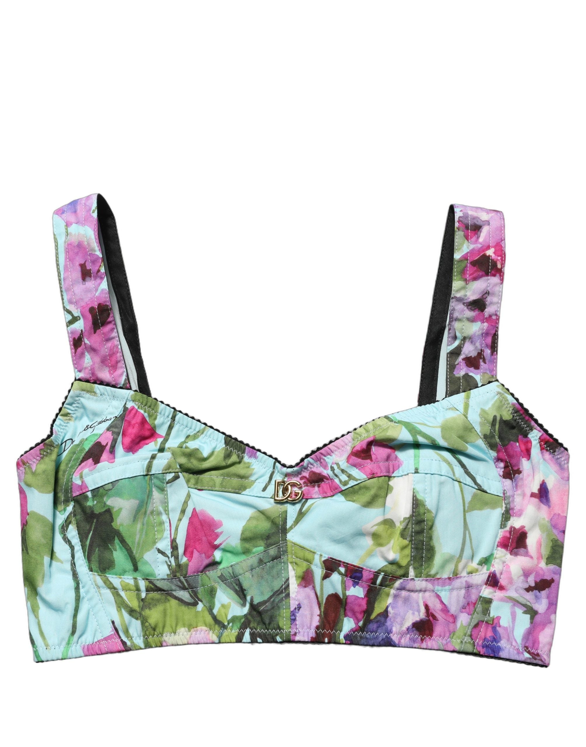 Top con stampa floreale con zip