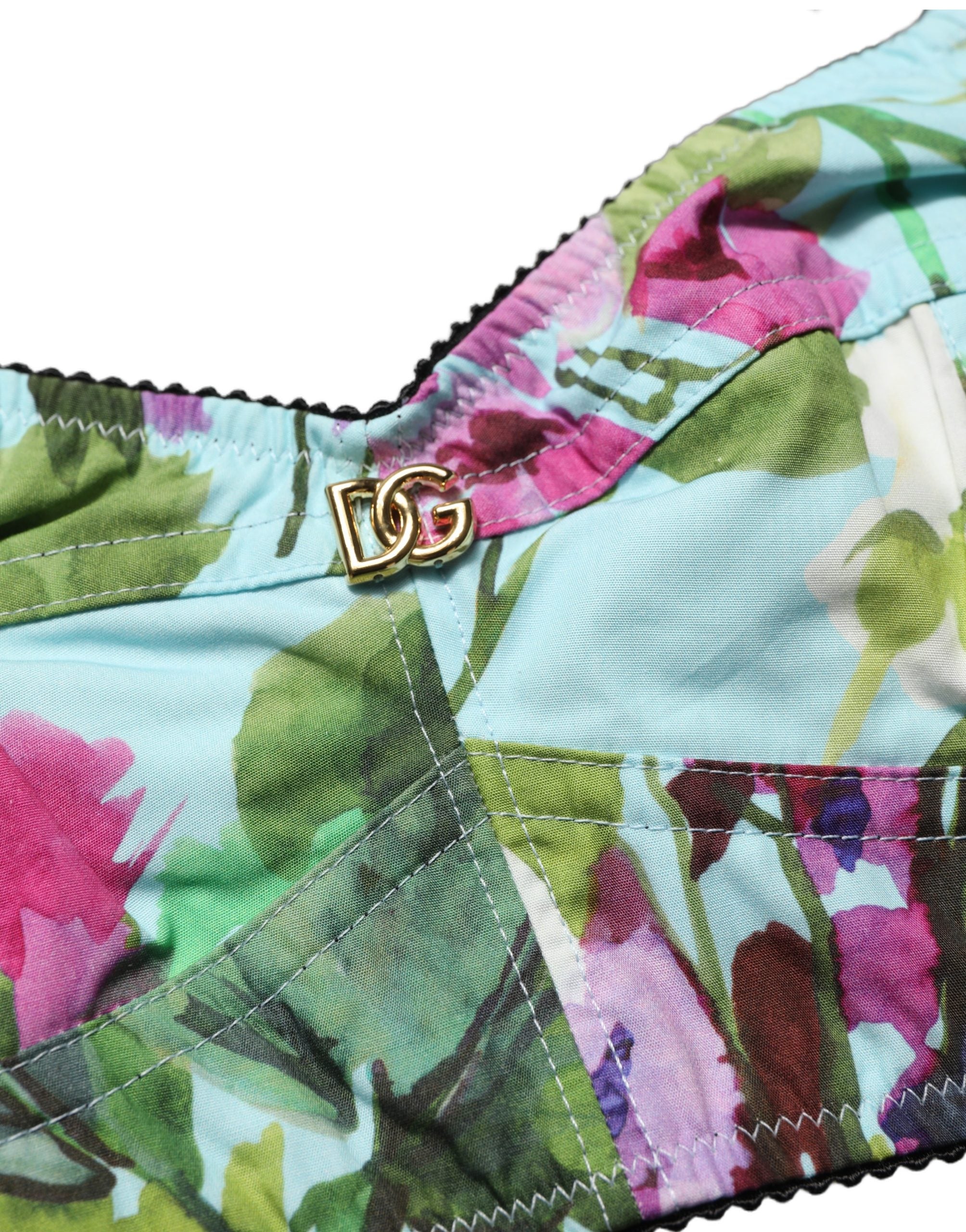 Top con stampa floreale con zip