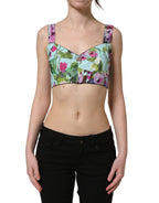 Top con stampa floreale con zip