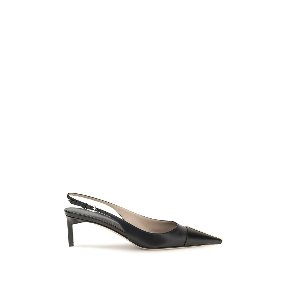 Décolleté slingback in pelle