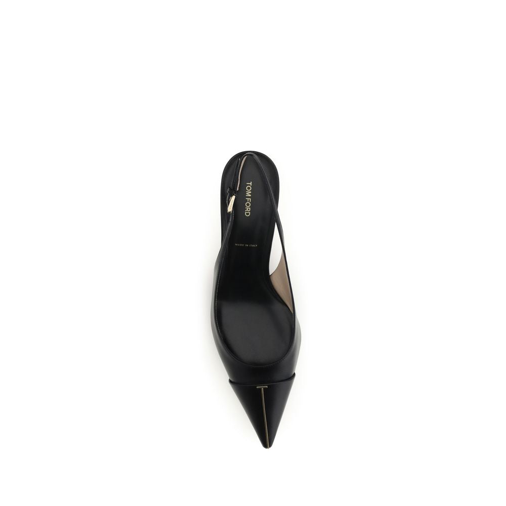 Décolleté slingback in pelle
