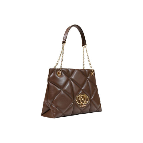 Borsa grande marrone con logo