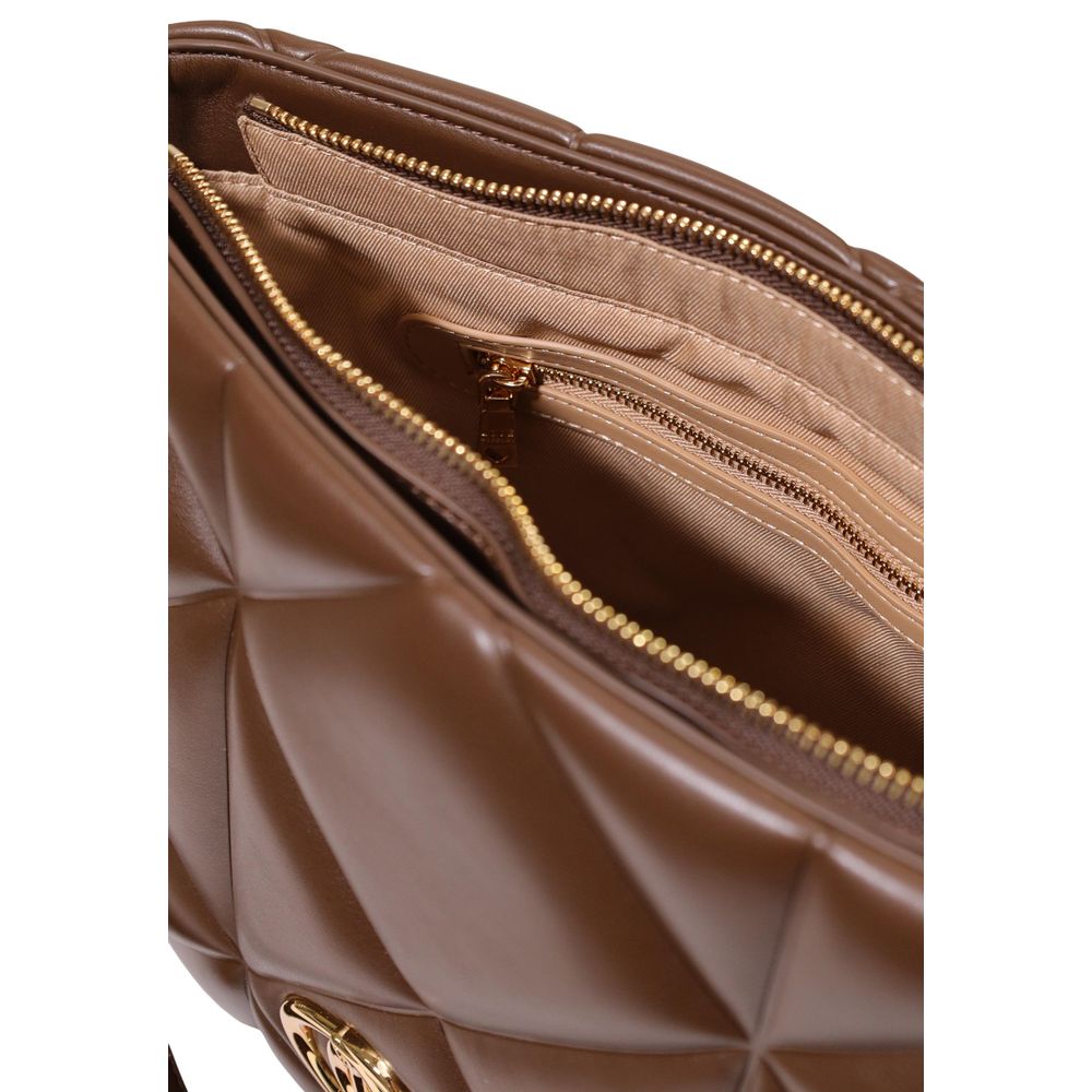 Borsa grande marrone con logo