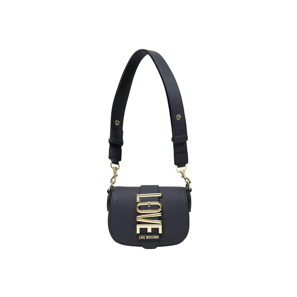 Borsa a tracolla nera con logo LOVE