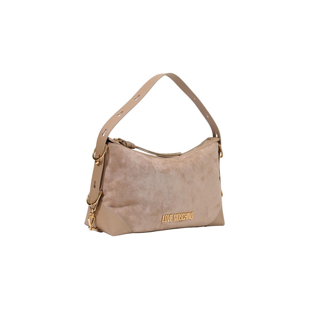Borsa a mano con texture scamosciata