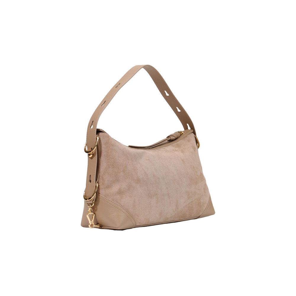 Borsa a mano con texture scamosciata