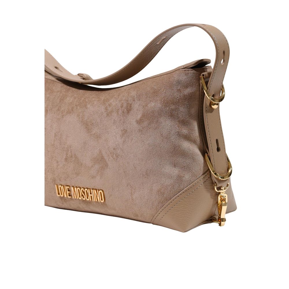 Borsa a mano con texture scamosciata